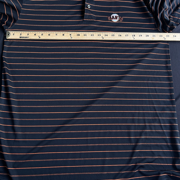 Genuine Merchandise Mens SF Giants Polo Shirt Striped Large Baseball MLB - Picture 8 of 11